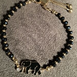 Halcyon Days Black Enamel Elephant Bracelet